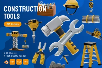 Construction Tools 3D Icon Pack