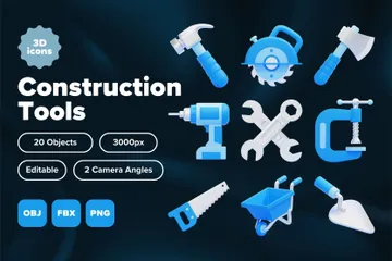 Construction Tools 3D Icon Pack