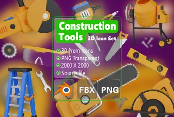 Construction Tools 3D Icon Pack