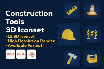 Construction Tools 3D Icon Pack