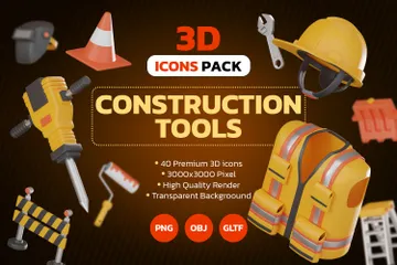 Construction Tools 3D Icon Pack