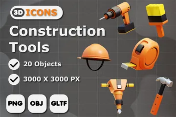 Construction Tools 3D Icon Pack