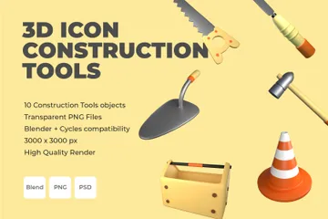 Construction Tools 3D Icon Pack