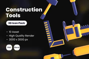 Construction Tools 3D Icon Pack