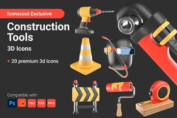 Construction Tools 3D Icon Pack