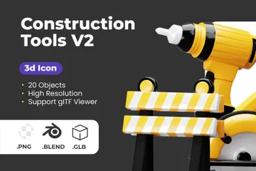 Construction Tools V2 3D Icon Pack