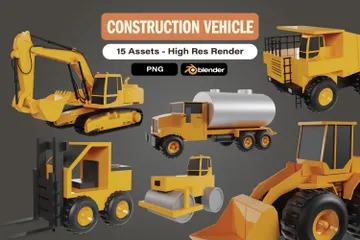 Construction Vehicle 3D Icon Pack