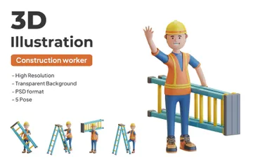 Construction Worker 3D Illustration Pack