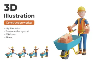 Construction Worker 3D Illustration Pack