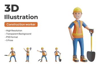 Construction Worker 3D Illustration Pack