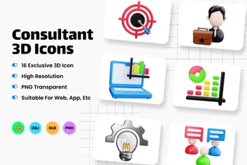 Consultant 3D Icon Pack