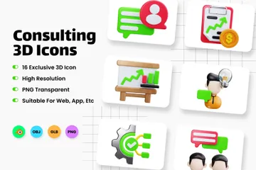 Consulting 3D Icon Pack