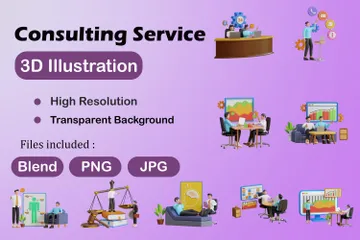 Consulting Service 3D Illustration Pack