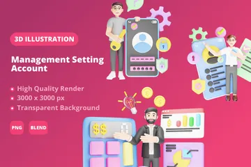 Conta de configuração de gerenciamento Pacote de Illustration 3D