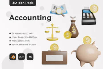 Contabilidad Paquete de Icon 3D