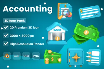 Contabilidade Pacote de Icon 3D