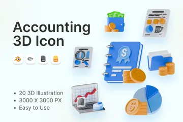 Contabilidade Pacote de Icon 3D