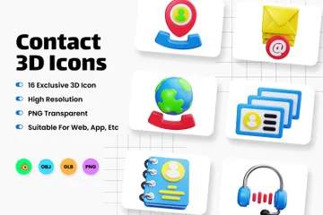 Contact 3D Icon Pack