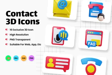 Contact 3D Icon Pack