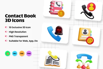 Contact Book 3D Icon Pack