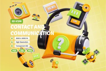 Contacts et communications Pack 3D Icon