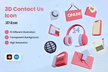 Contact Us 3D Illustration Pack