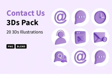 Contact Us 3D Icon Pack
