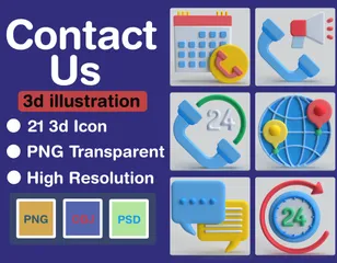 Contact Us 3D Icon Pack