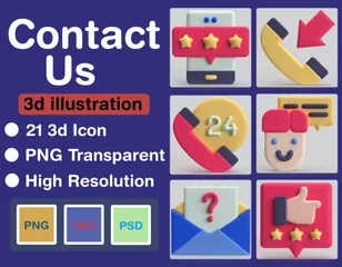 Contact Us 3D Icon Pack