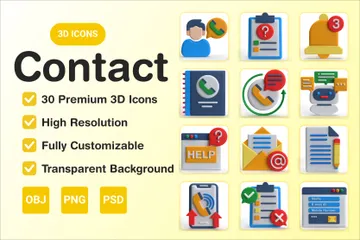 Contact Us 3D Icon Pack