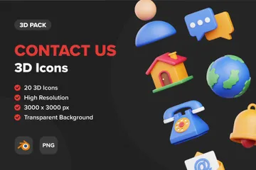 Contact Us 3D Icon Pack