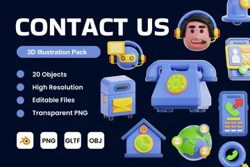 Contact Us 3D Icon Pack