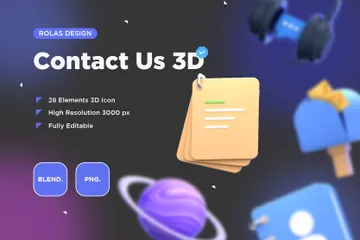 Contact Us 3D Icon Pack