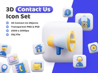 Contact Us 3D Illustration Pack