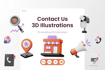 Contáctenos Paquete de Illustration 3D