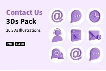 Contactez-nous Pack 3D Icon