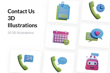 Contactez-nous Pack 3D Illustration