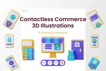 Contactless Commerce 3D Illustration Pack