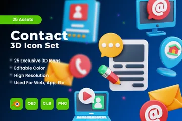 Contacto Paquete de Icon 3D