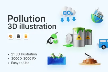 Contaminación 3D Icon Pack