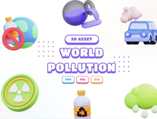 Contaminación Mundial Paquete de Icon 3D