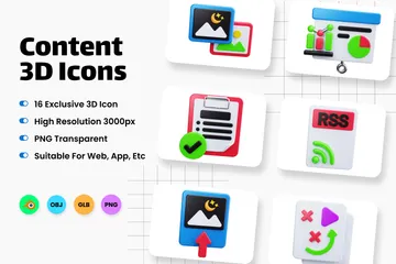 Content 3D Icon Pack