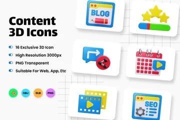 Content 3D Icon Pack