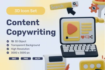 Content Copywriting 3D Icon Pack