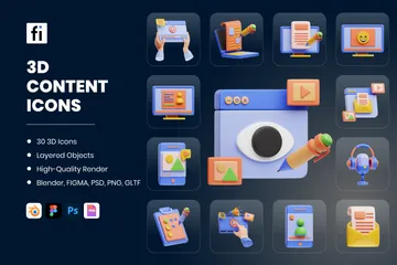 Content Creation 3D Icon Pack