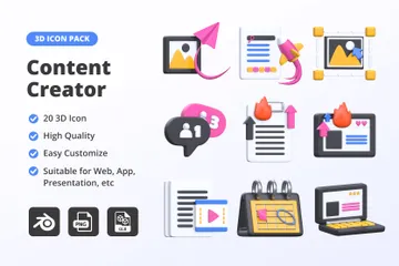 Content Creator 3D Icon Pack