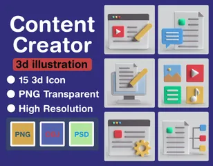 Content Creator 3D Icon Pack