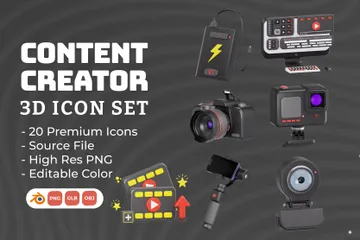 Content Creator 3D Icon Pack