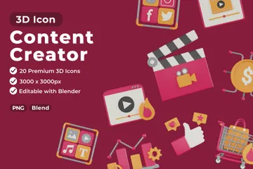 Content Creator 3D Icon Pack