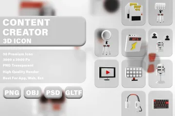 Content Creator 3D Icon Pack